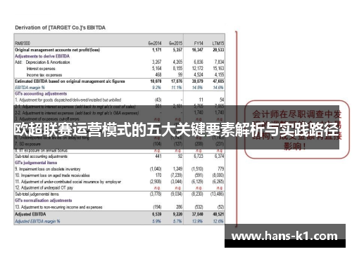欧超联赛运营模式的五大关键要素解析与实践路径